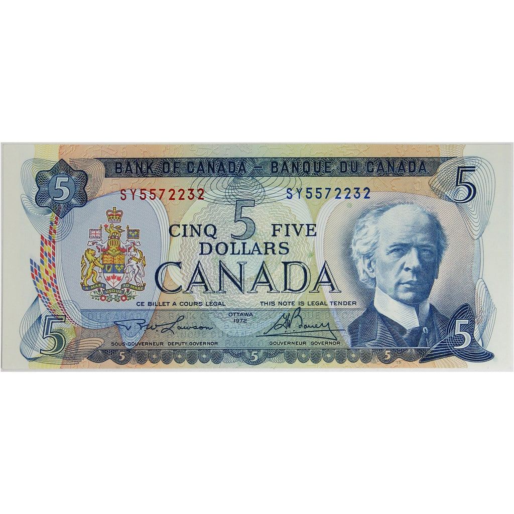 BC-48b 1972 Canada $5 Lawson-Bouey, SY, AU-UNC (AU55)
