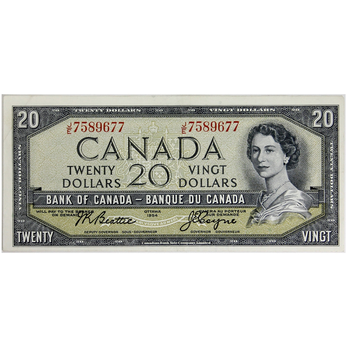 BC-41a 1954 Canada $20 Beattie-Coyne, J/E, EF-AU (EF45)