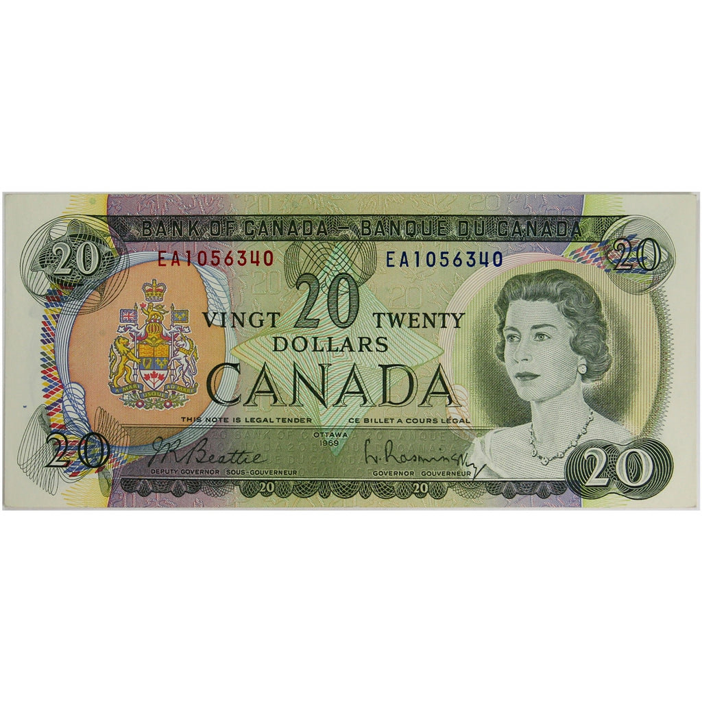 BC-50a 1969 Canada $20 Beattie-Rasminsky, EA, EF-AU (EF45)