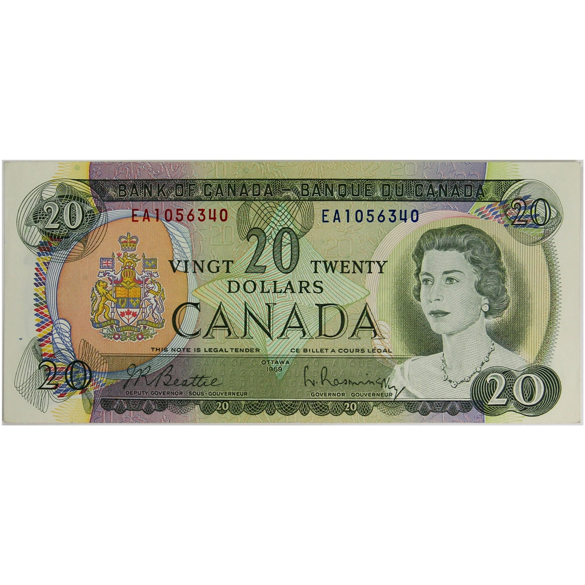 BC-50a 1969 Canada $20 Beattie-Rasminsky, EA, EF-AU (EF45)