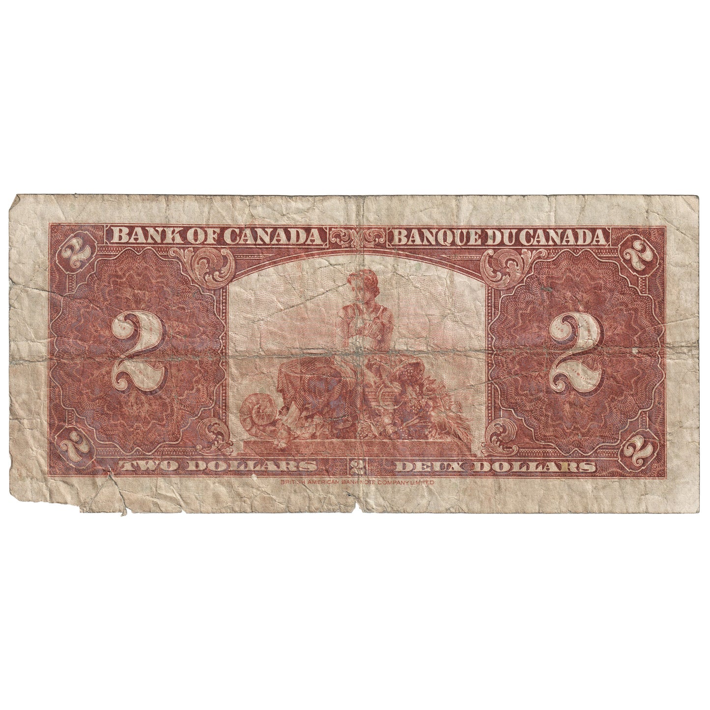 BC-22b 1937 Canada $2 Gordon-Towers, T/B, Circulated