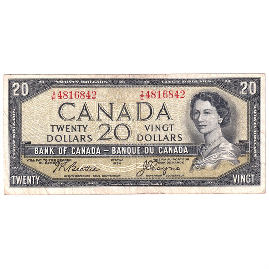 BC-41a 1954 Canada $20 Beattie-Coyne, I/E, F-VF