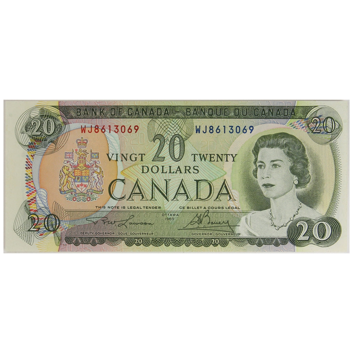 BC-50b 1969 Canada $20 Lawson-Bouey, WJ, Circ