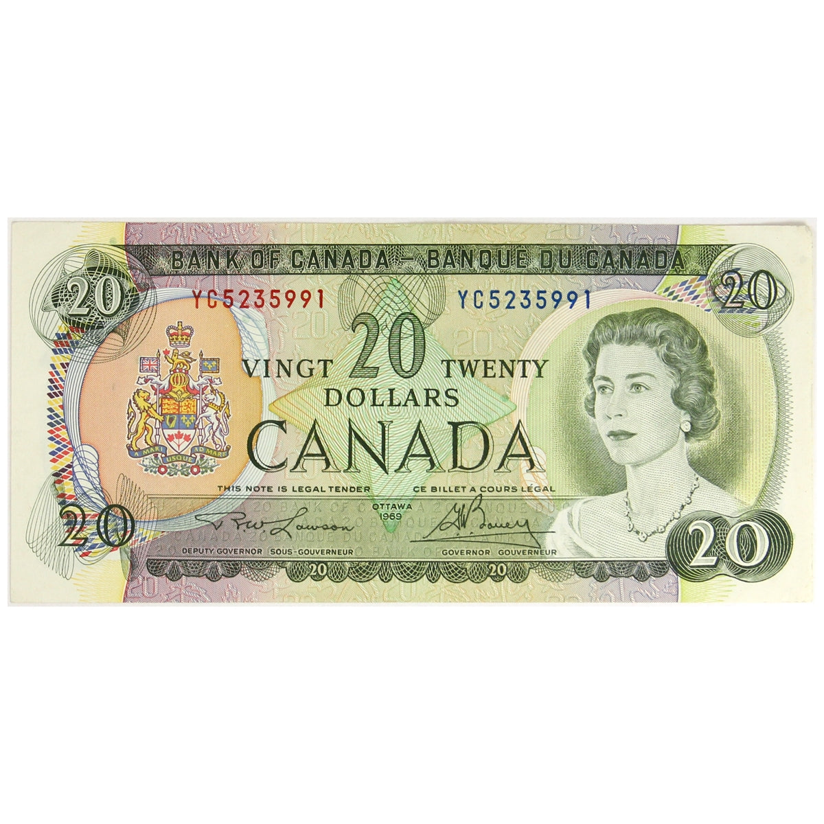 BC-50b 1969 Canada $20 Lawson-Bouey, YC, AU-UNC (AU55)