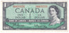 BC-37b 1954 Canada $1 Beattie-Rasminsky, G/N, Extra Fine (EF40)