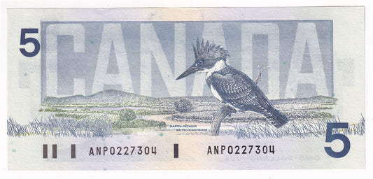 BC-56d 1986 Canada $5 Knight-Thiessen, ANP, AU-UNC