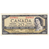 BC-41b 1954 Canada $20 Beattie-Rasminsky, B/W, F-VF (F15)