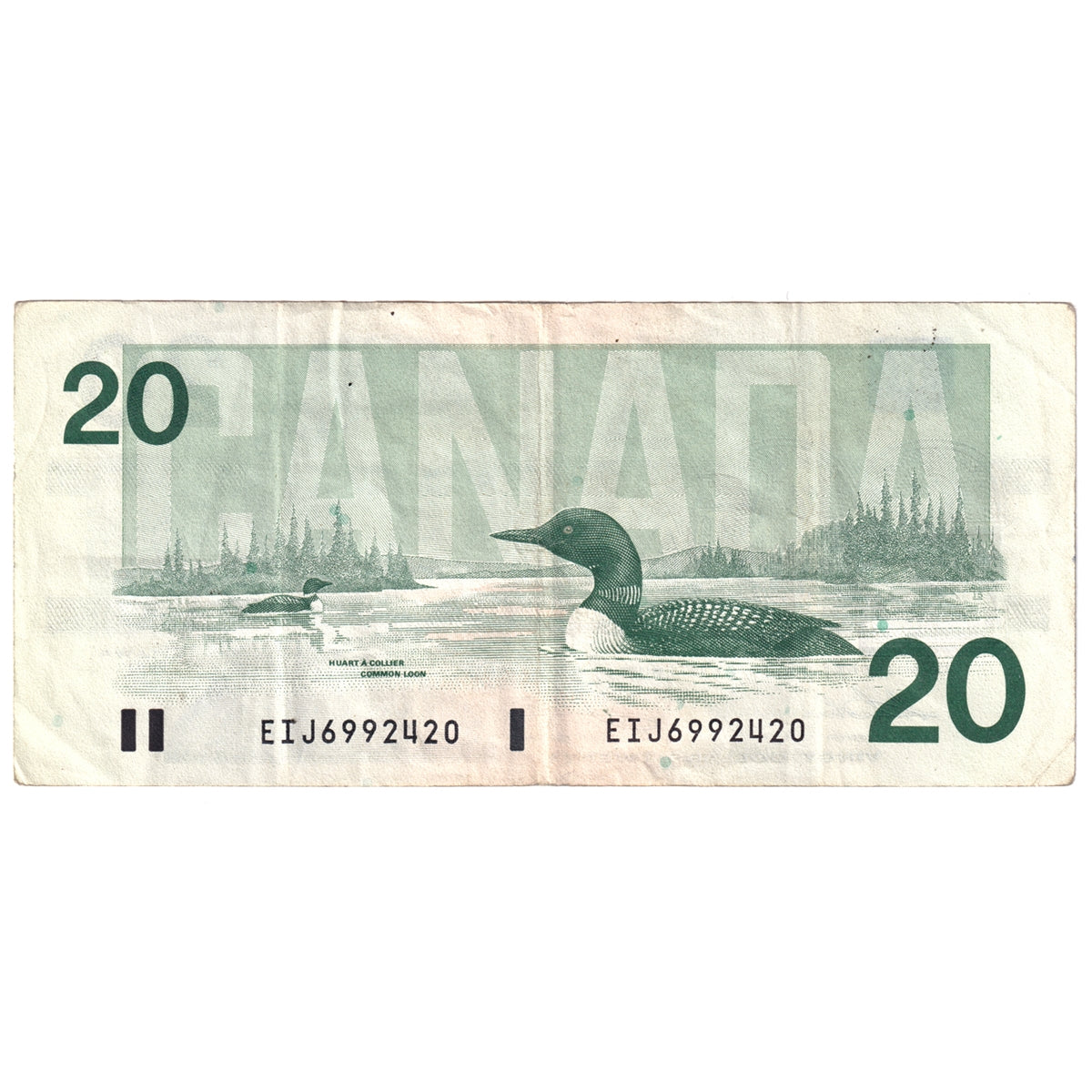 BC-58a-i 1991 Canada $20 Thiessen-Crow, EIJ with Serifs, Circ