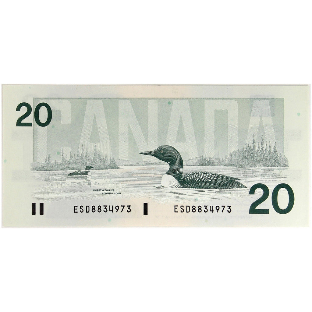 BC-58a 1991 Canada $20 Thiessen-Crow, ESD, AU-UNC (AU55)
