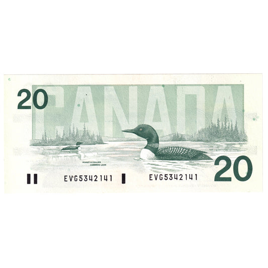 BC-58b 1991 Canada $20 Bonin-Thiessen, EVG, CUNC