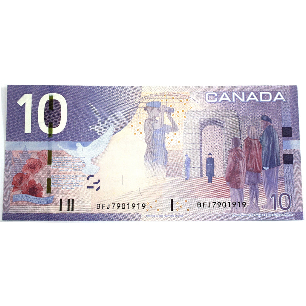 BC-68b 2009 Canada $10 Jenkins-Carney, BFJ, Choice Uncirculated (CUNC63)