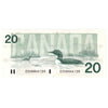 BC-58b 1991 Canada $20 Bonin-Thiessen, ESU, Almost Uncirculated (AU50)