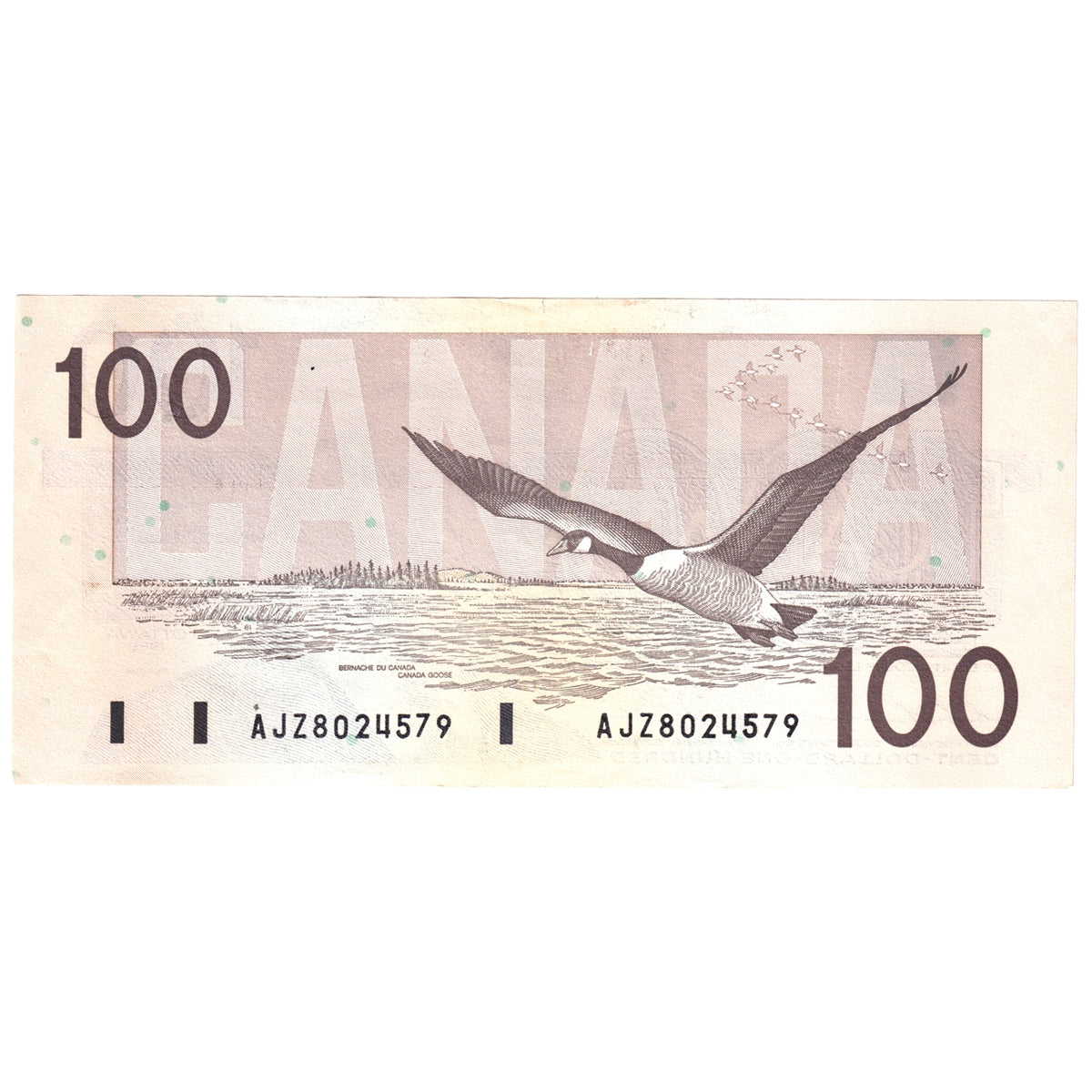 BC-60a-i 1988 Canada $100 Thiessen-Crow, AJZ, Almost Uncirculated (AU50)