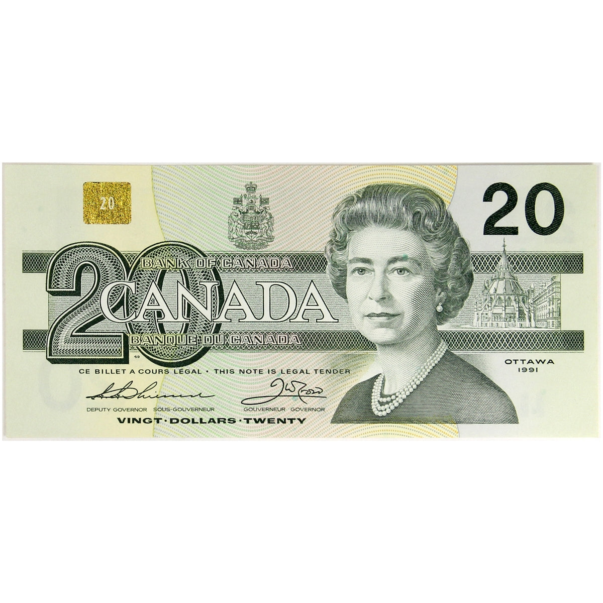 BC-58a-i 1991 Canada $20 Thiessen-Crow, EIT, Choice Uncirculated (CUNC63)