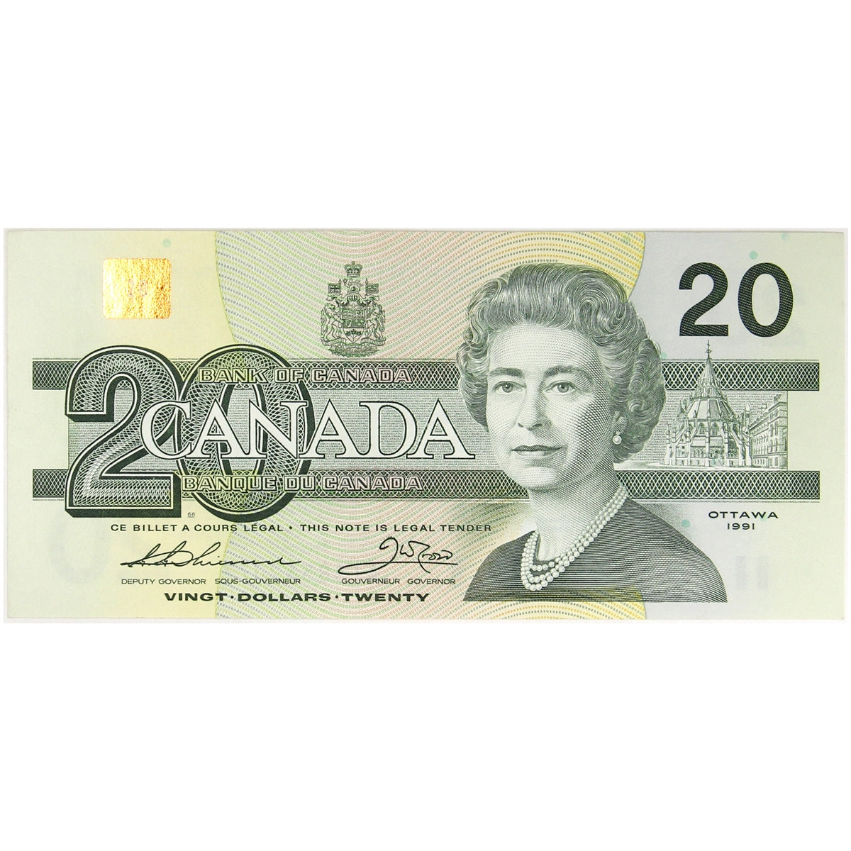 BC-58a-ii 1991 Canada $20 Thiessen-Crow, AIS, Almost Uncirculated (AU50)