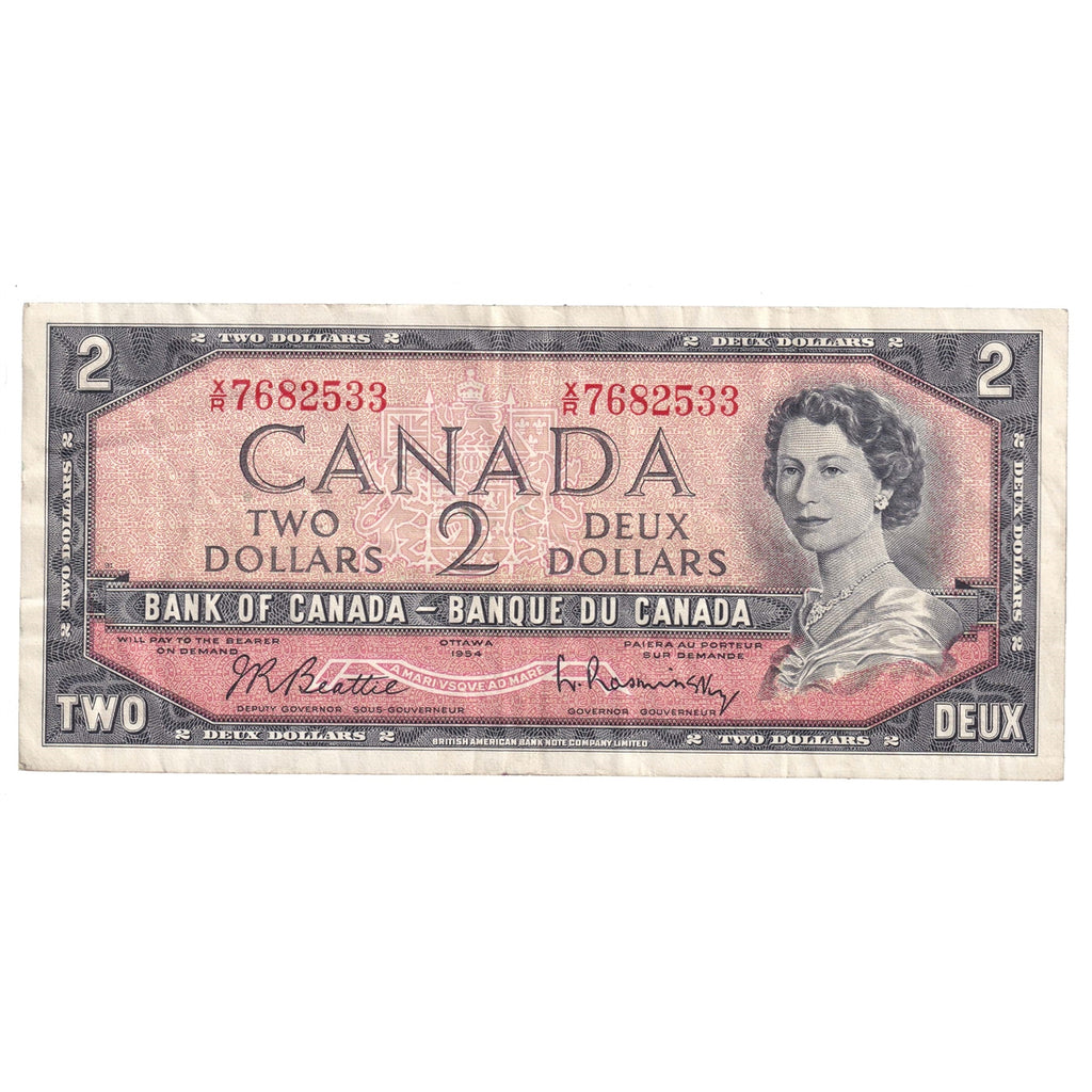 BC-38b 1954 Canada $2 Beattie-Rasminsky, X/R, CIRC