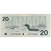 BC-58b 1991 Canada $20 Bonin-Thiessen, EVE, Almost Uncirculated (AU50)