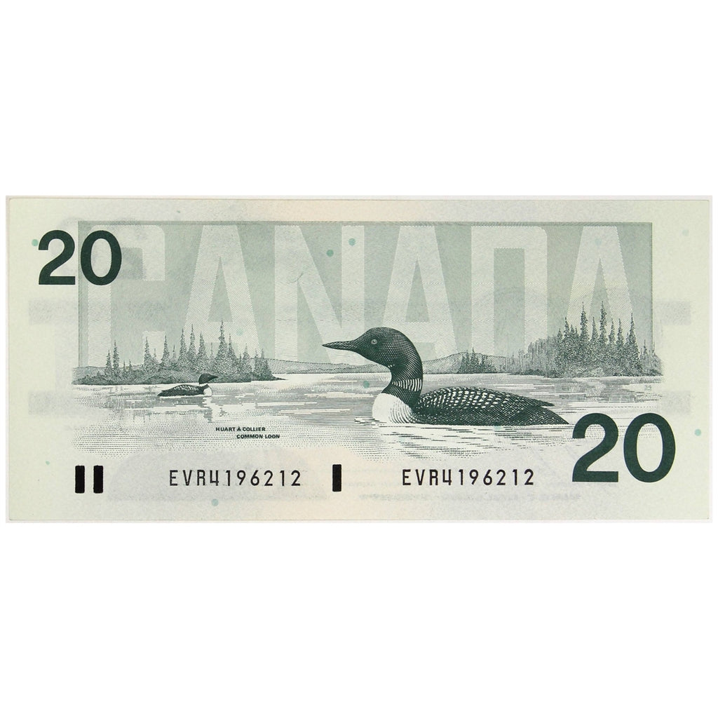 BC-58b 1991 Canada $20 Bonin-Thiessen, EVR, AU-UNC (AU55)