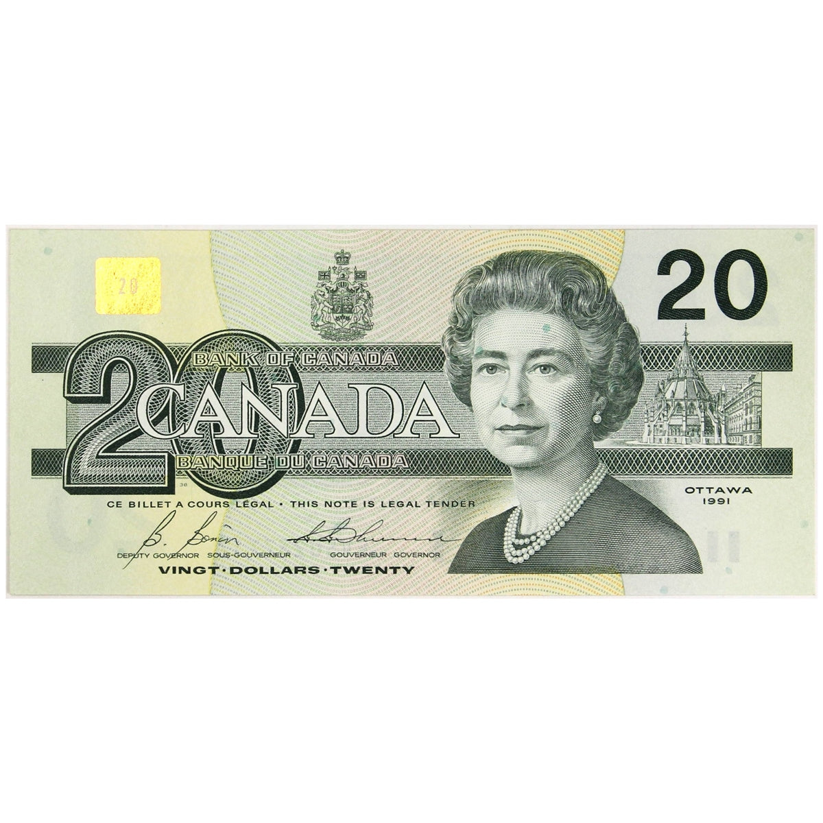 BC-58b 1991 Canada $20 Bonin-Thiessen, EVS, Uncirculated (MS60)