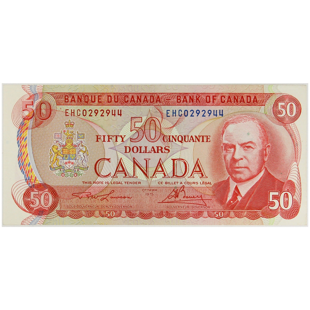 BC-51a-i 1975 Canada $50 Lawson-Bouey, EHC, Extra Fine (EF40)