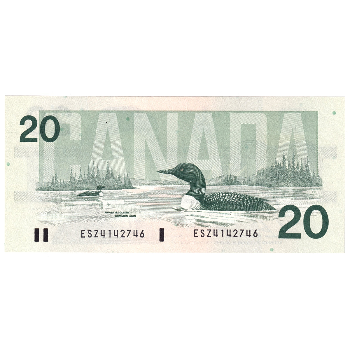 BC-58b 1991 Canada $20 Bonin-Thiessen, ESZ, Choice Uncirculated (CUNC63)