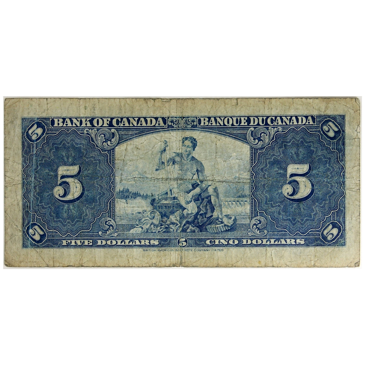 BC-23b 1937 Canada $5 Gordon-Towers, N/C, Circ