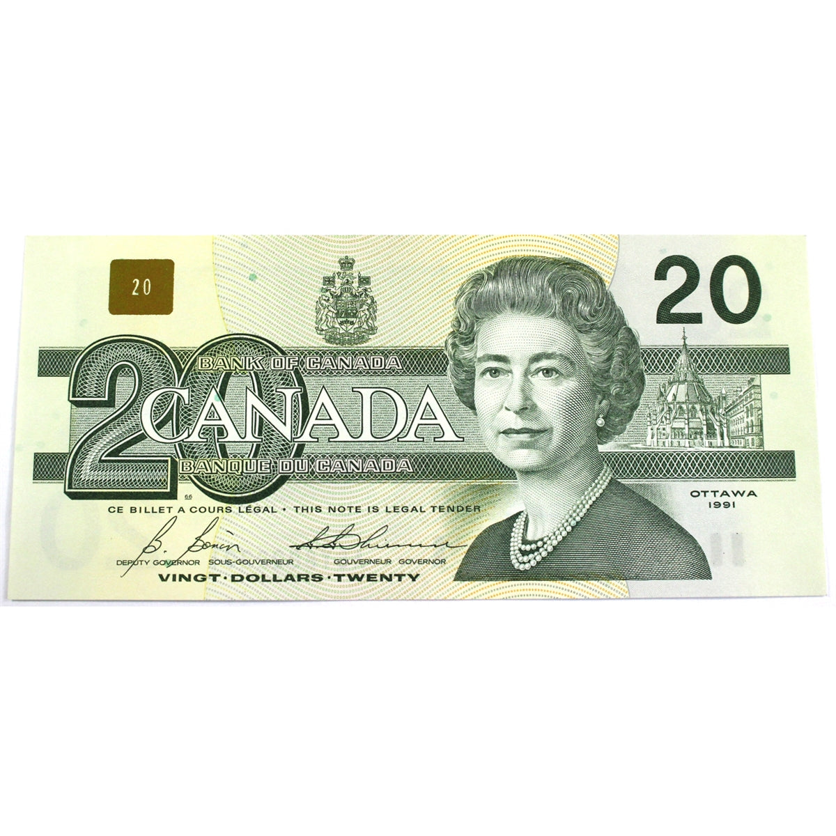 BC-58b-i 1991 Canada $20 Bonin-Thiessen, ASY, AU-UNC (AU55)