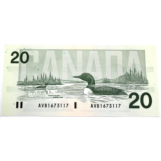 BC-58b-i 1991 Canada $20 Bonin-Thiessen, AVB, AU