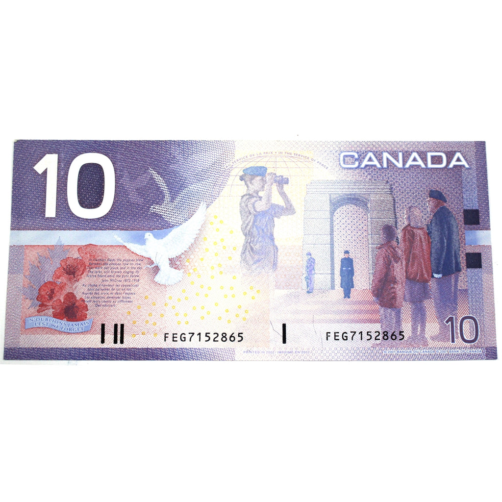 BC-63b 2002 Canada $10 Knight-Dodge, FEG, AU-UNC (AU55)