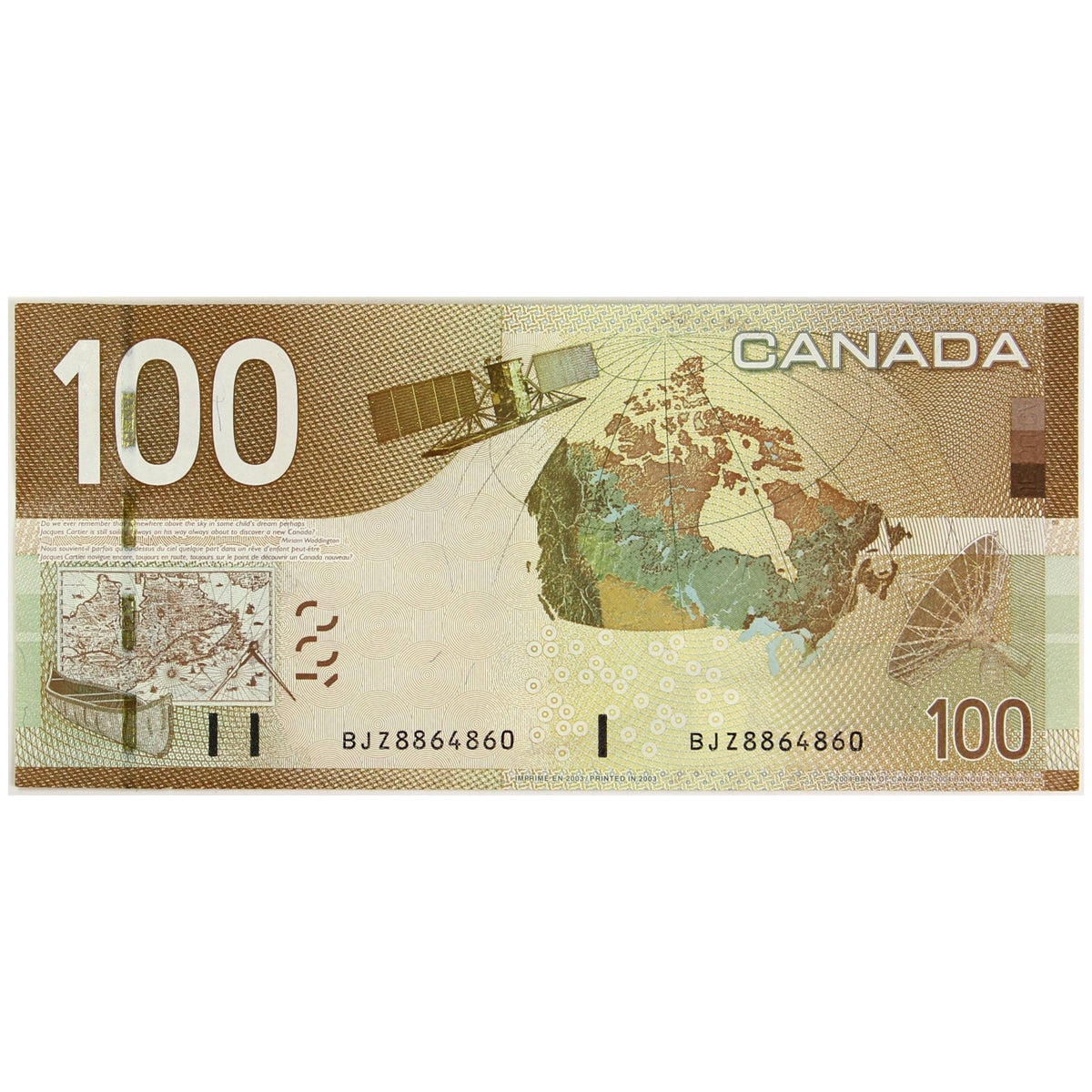 BC-66a 2003 Canada $100 Jenkins-Dodge, BJZ, Circ