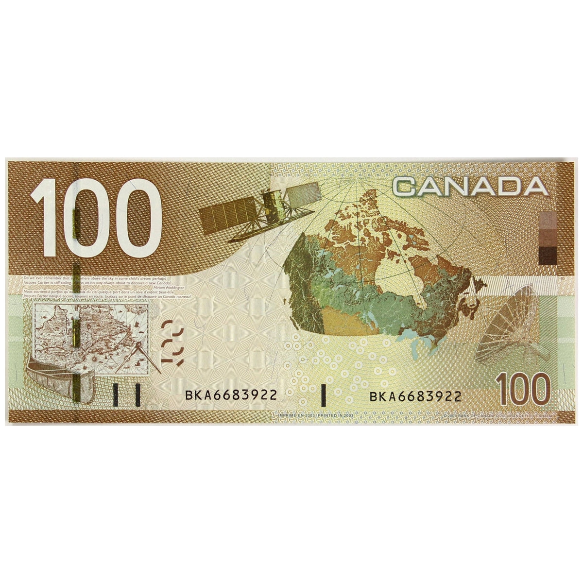 BC-66a 2003 Canada $100 Jenkins-Dodge, BKA, Circ