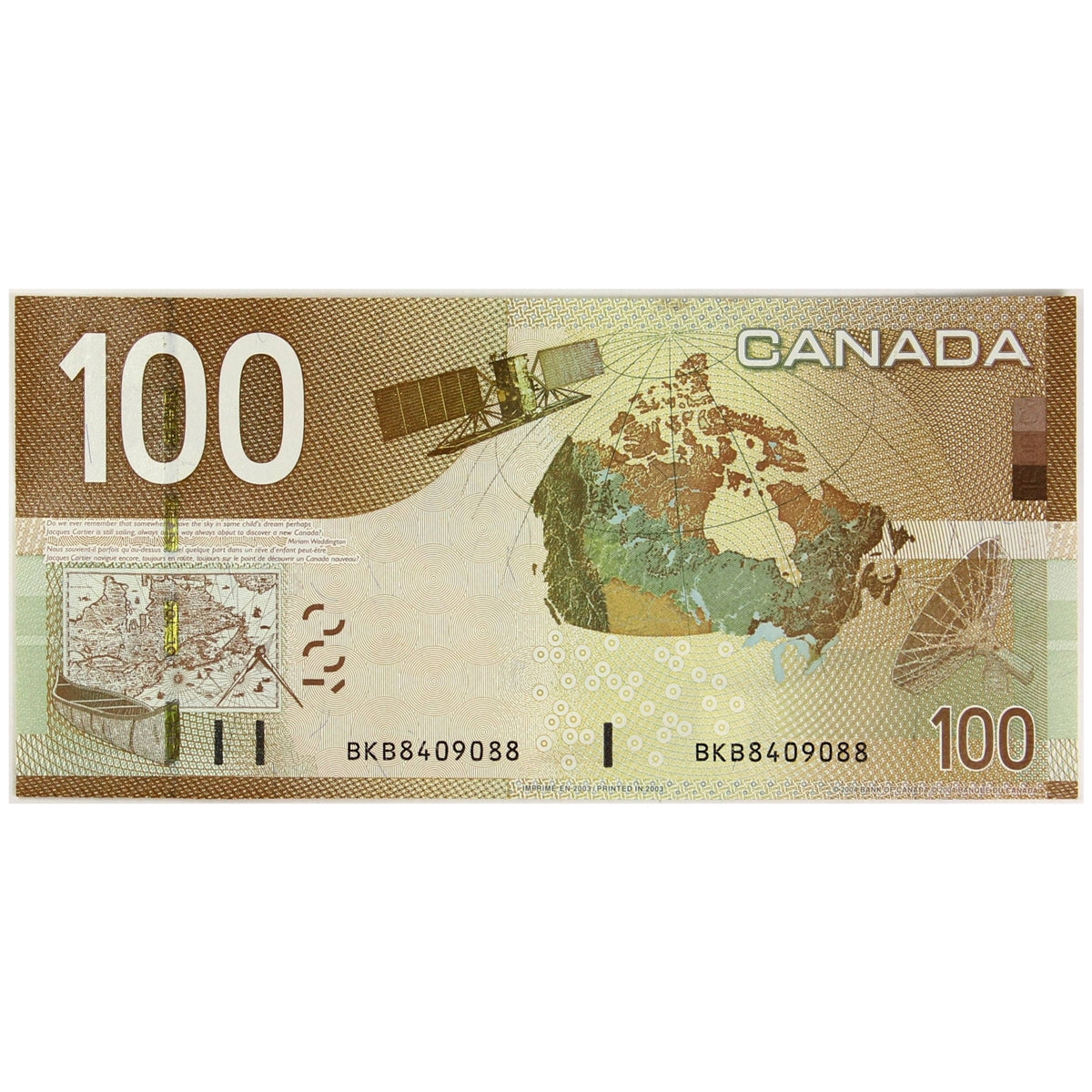 BC-66a 2003 Canada $100 Jenkins-Dodge, BKB, Choice Uncirculated (CUNC63)