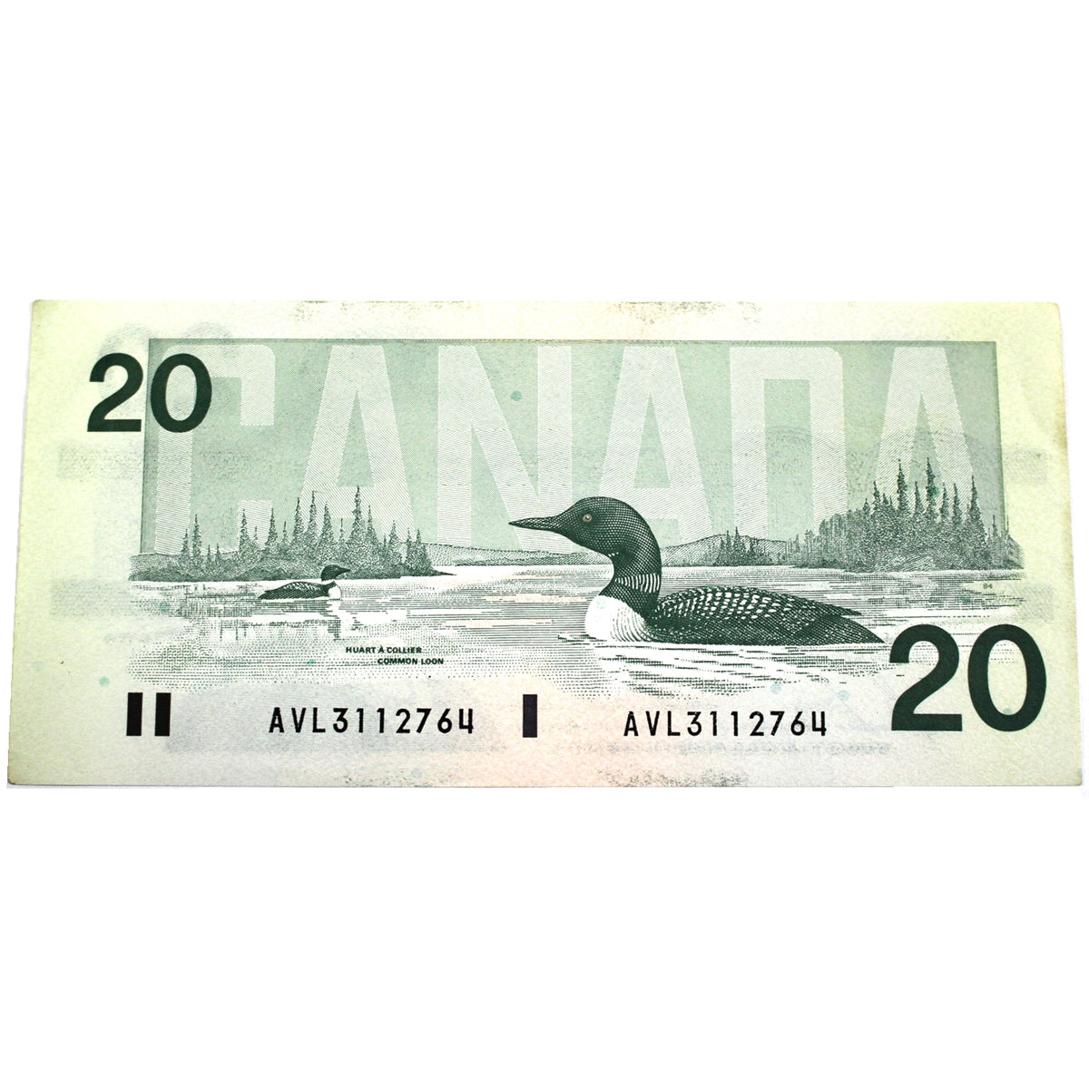 BC-58b-i 1991 Canada $20 Bonin-Thiessen, AVL, Almost Uncirculated (AU50)