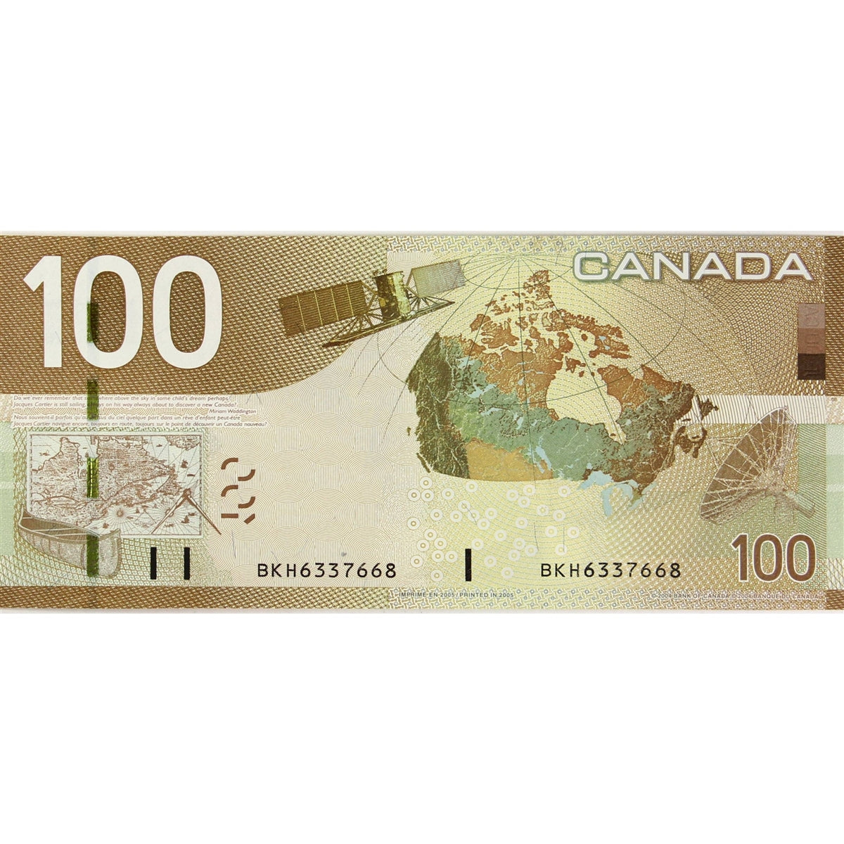 BC-66a 2005 Canada $100 Jenkins-Dodge, BKH, Uncirculated (MS60)