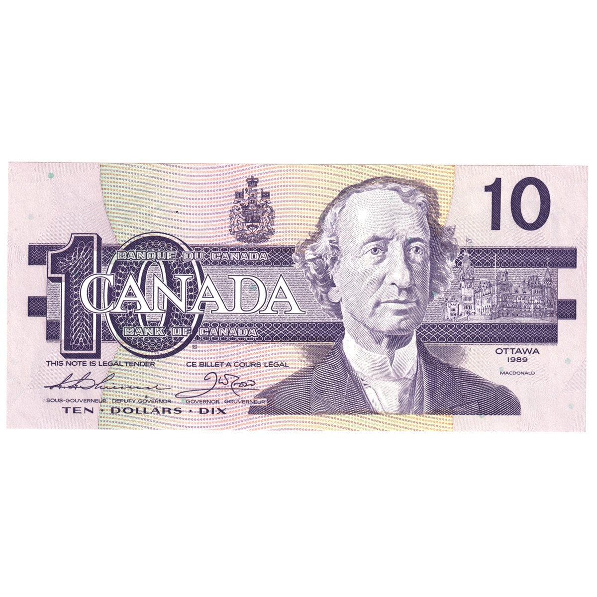 BC-57a 1989 Canada $10 Thiessen-Crow, AEP, Choice Uncirculated (CUNC63)