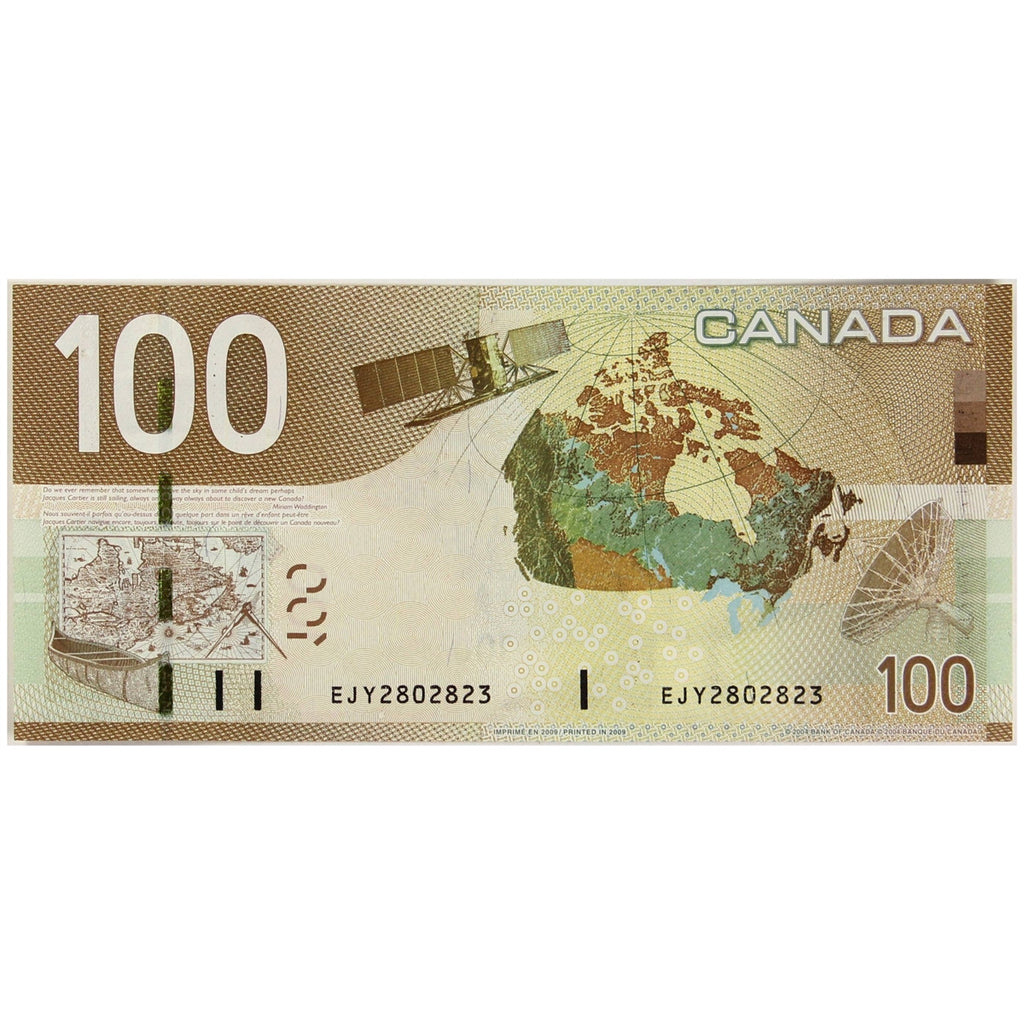 BC-66b 2009 Canada $100 Jenkins-Carney, EJY, Circ