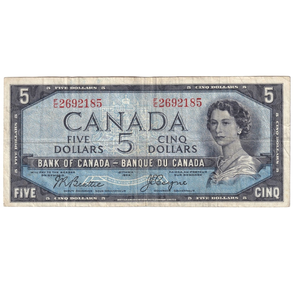 BC-31b 1954 Canada $5 Beattie-Coyne, Devil's Face, F/C, F