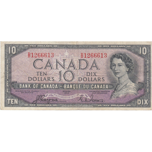 BC-32a 1954 Canada $10 Coyne-Towers, Devil's Face, D/D, F