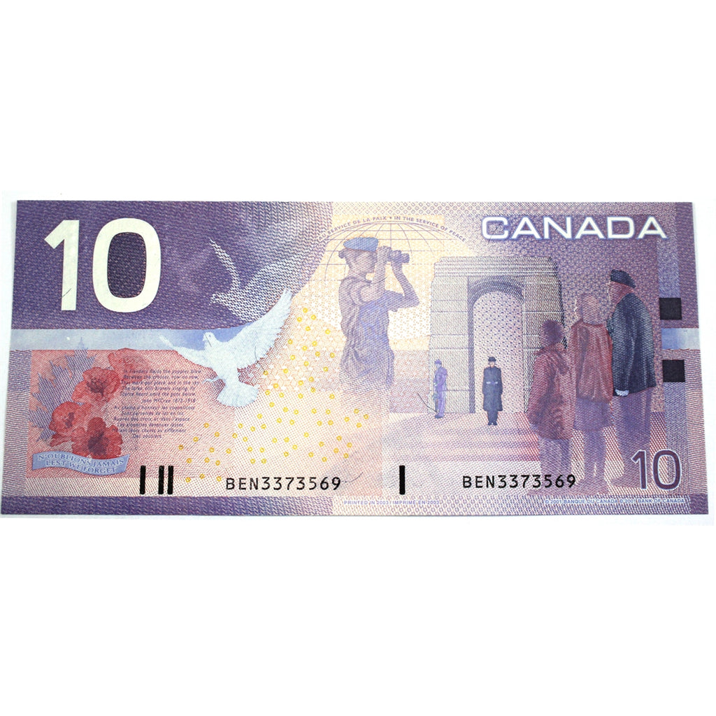 BC-63c 2003 Canada $10 Jenkins-Dodge, BEN, AU-UNC (AU55)