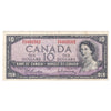 BC-40b 1954 Canada $10 Beattie-Rasminsky, F/V, VF-EF (VF30)