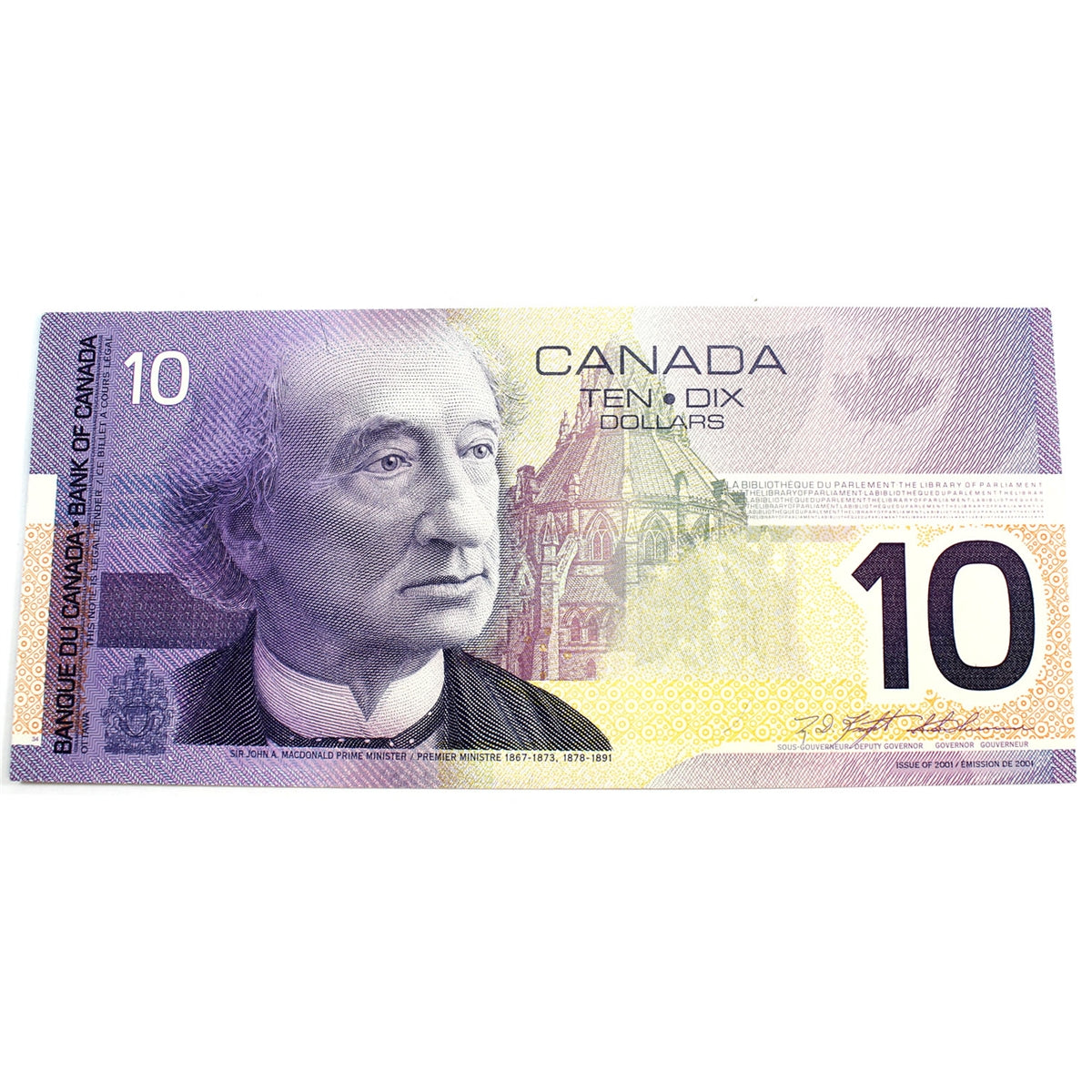 BC-63a 2000 Canada $10 Knight-Thiessen, FDU, Almost Uncirculated (AU50)