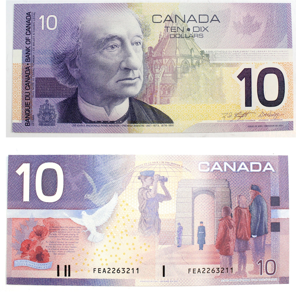 BC-63b 2001 Canada $10 Knight-Dodge, FEA, Choice Uncirculated (CUNC63)