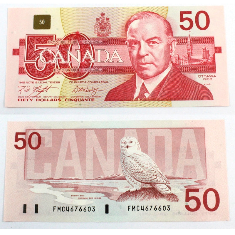 BC-59d 1988 Canada $50 Knight-Dodge, FMC, Uncirculated (MS60)