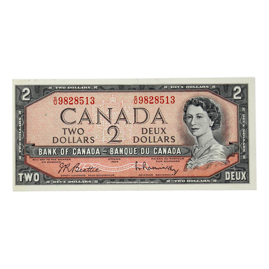 BC-38b 1954 Canada $2 Beattie-Rasminsky, S/U, VF-EF (VF30)