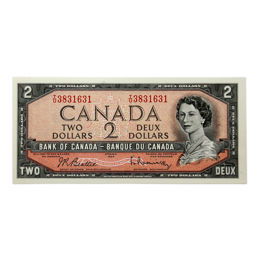 BC-38b 1954 Canada $2 Beattie-Rasminsky, T/U, VF-EF (VF30)
