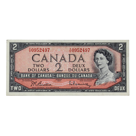 BC-38b 1954 Canada $2 Beattie-Rasminsky, Y/U, VF-EF (VF30)