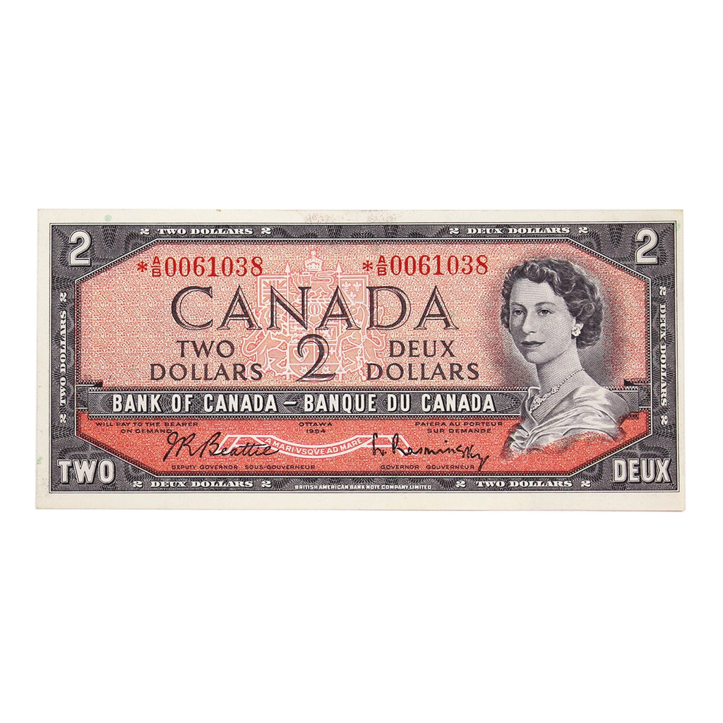 BC-38bA 1954 Canada $2 Beattie-Rasminsky, *A/B, EF-AU (EF45)