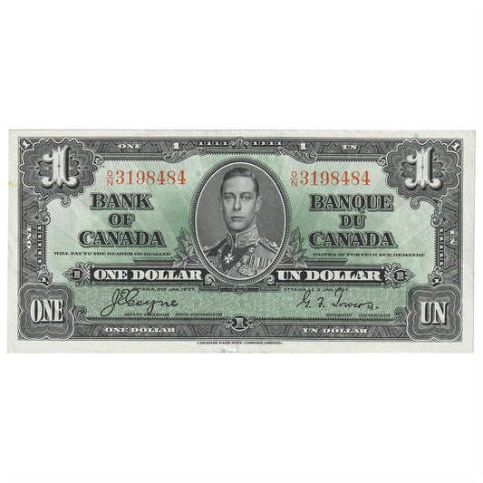 BC-21d 1937 Canada $1 Coyne-Towers, O/N, EF-AU