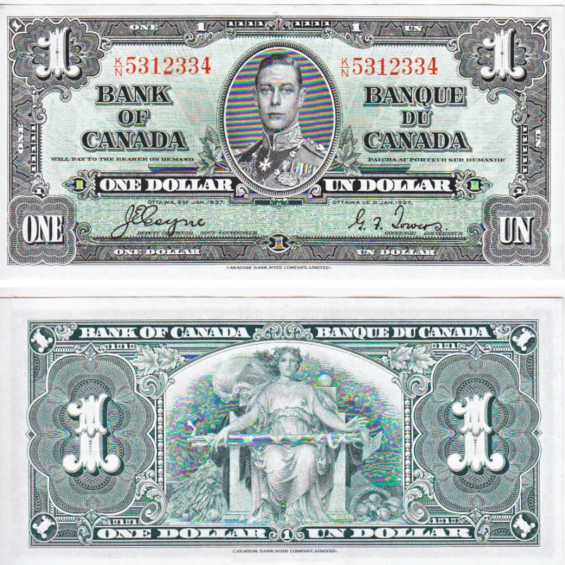 BC-21d 1937 Canada $1 Coyne-Towers, K/N, Uncirculated (MS60)