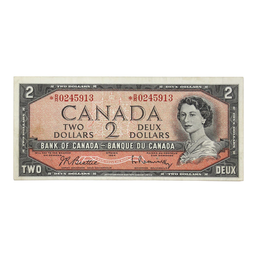 BC-38bA 1954 Canada $2 Beattie-Rasminsky, *R/R, VF